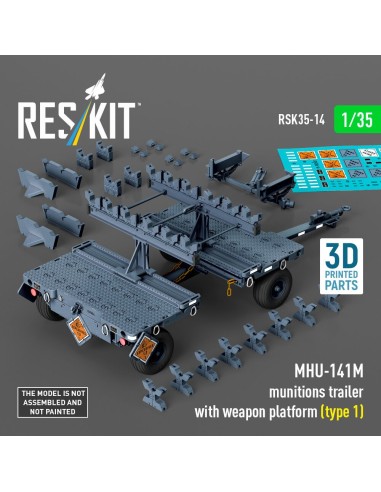 MHU-141M munitions trailer with weapon platform (type 1) (3D Printed model kit) 