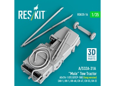 A/S32A-31A Mule Tow Tractor AS47A-1 GTE (GTCP-100) (long version) (AH-1, UH-1, UH-60, CH-47, CH-53, SH-3) (3D Printed model kit)