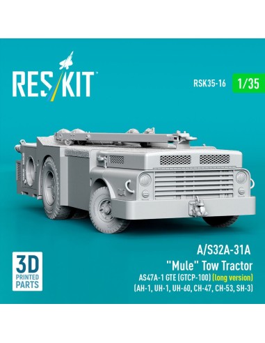 A/S32A-31A Mule Tow Tractor AS47A-1 GTE (GTCP-100) (long version) (AH-1, UH-1, UH-60, CH-47, CH-53, SH-3) (3D Printed model kit)