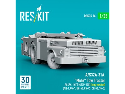 A/S32A-31A Mule Tow Tractor AS47A-1 GTE (GTCP-100) (long version) (AH-1, UH-1, UH-60, CH-47, CH-53, SH-3) (3D Printed model kit)