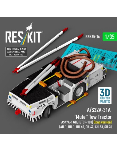 A/S32A-31A Mule Tow Tractor AS47A-1 GTE (GTCP-100) (long version) (AH-1, UH-1, UH-60, CH-47, CH-53, SH-3) (3D Printed model kit)