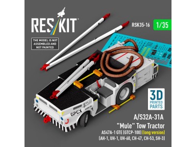 A/S32A-31A Mule Tow Tractor AS47A-1 GTE (GTCP-100) (long version) (AH-1, UH-1, UH-60, CH-47, CH-53, SH-3) (3D Printed model kit)