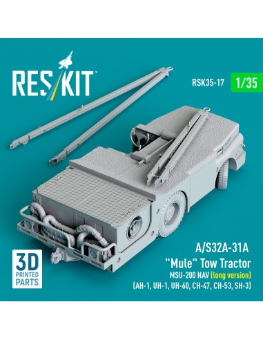 A/S32A-31A Mule Tow Tractor MSU-200 NAV (long version) (AH-1, UH-1, UH-60, CH-47, CH-53, SH-3) (3D Printed model kit) 