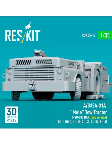 A/S32A-31A Mule Tow Tractor MSU-200 NAV (long version) (AH-1, UH-1, UH-60, CH-47, CH-53, SH-3) (3D Printed model kit) 