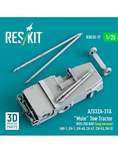 A/S32A-31A Mule Tow Tractor MSU-200 NAV (long version) (AH-1, UH-1, UH-60, CH-47, CH-53, SH-3) (3D Printed model kit) 