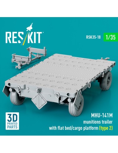 MHU-141M munitions trailer with flat bed/cargo platform (type 2) (3D Printed model kit) 