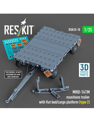 MHU-141M munitions trailer with flat bed/cargo platform (type 2) (3D Printed model kit) 