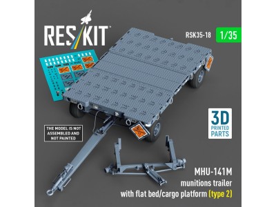 MHU-141M munitions trailer with flat bed/cargo platform (type 2) (3D Printed model kit) 
