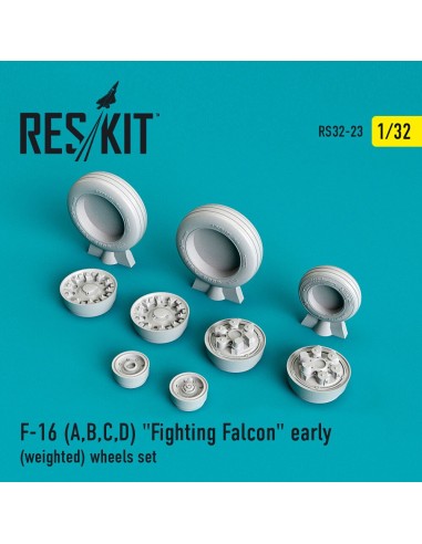 F-16 (A,B,C,D) Fighting Falcon early (weighted) wheels set 