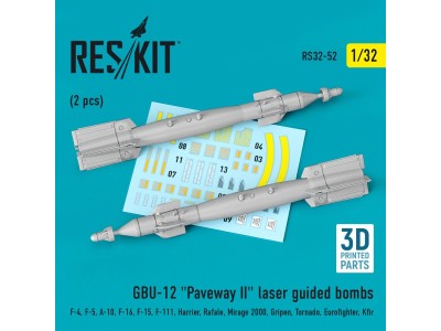 GBU-12 Paveway II laser guided bombs (2 pcs) (F-4, F-5, A-10, F-16, F-15, F-111, Harrier, Rafale, Mirage 2000, Gripen, Tornado, 