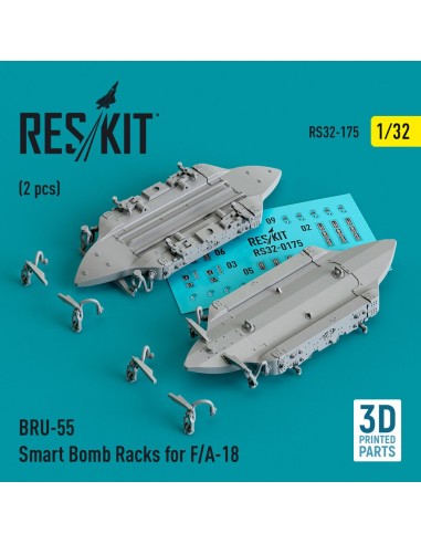 BRU-55 Smart Bomb Racks for F/A-18 (2 pcs) (3D Printed) 