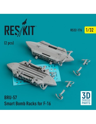 BRU-57 Smart Bomb Racks for F-16 (2 pcs) (3D Printed) 