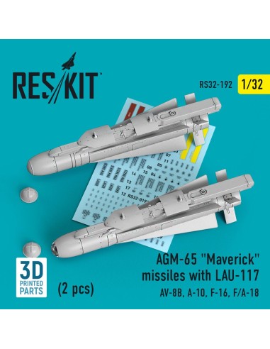 AGM-65 Maverick missiles with LAU-117 (2 pcs) (AV-8B, A-10, F-16, F/A-18) (3D Printed) 