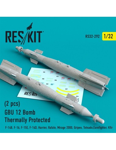 GBU-12 Paveway II thermally protected laser guided bombs (2 pcs) (F-14, F-18, F-35, AV-8B, A-6) (3D Printed) 