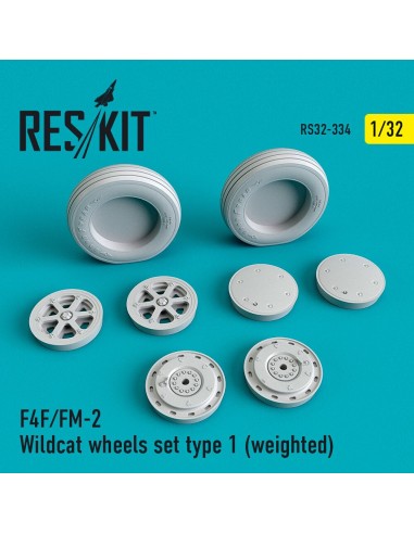 F4F/FM-2 Wildcat wheels set type 1 (weighted) 