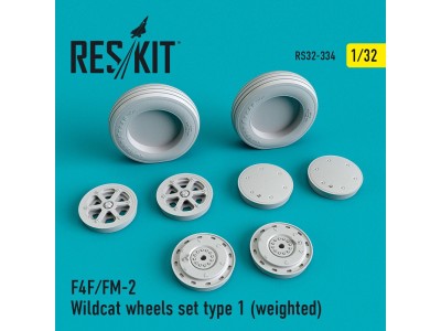 F4F/FM-2 Wildcat wheels set type 1 (weighted) 