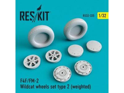 F4F/FM-2 Wildcat wheels set type 2 (weighted) 