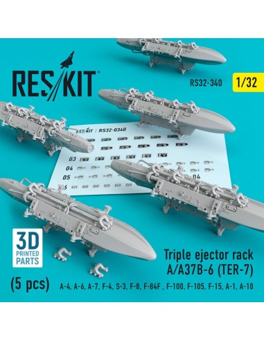Triple Ejector Rack A/A37B-6 (TER-7) (5 pcs) (A-4, A-6, A-7, F-4, S-3,F-8, F-84F, F-100, F-105, F-15, A-1, A-10) 