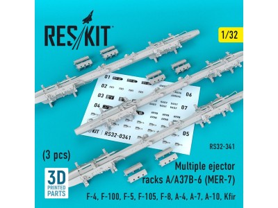 Multiple ejector racks A/A37B-6 (MER-7) (3 pcs) (F-4, F-100, F-5, F-105, F-8, A-4, A-7, A-10, Kfir) 