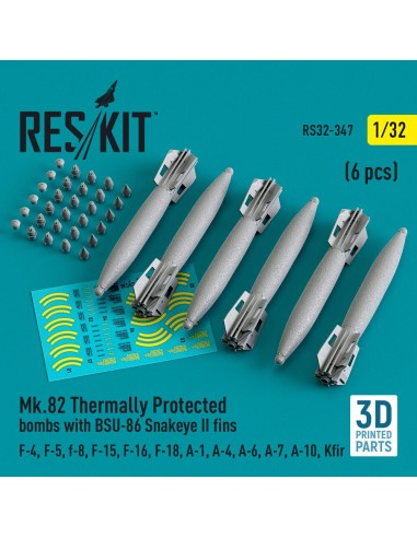 Mk.82 thermally protected bombs with BSU-86 Snakeye II fins (6 pcs) (F-4, F-5, F-8, F-15, F-16, F-18, A-1, A-4, A-6, A-7, A-10, 