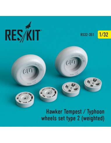 Hawker Tempest/Typhoon wheels set type 2 (weighted) 