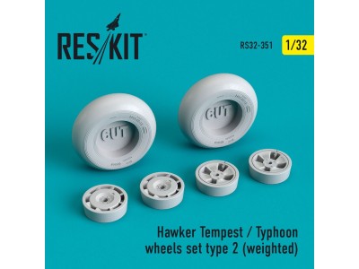 Hawker Tempest/Typhoon wheels set type 2 (weighted) 