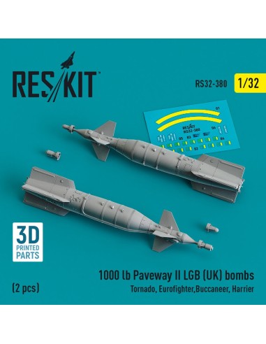 1000 lb Paveway II LGB (UK) bombs (2 pcs) (Tornado, Eurofighter,Buccaneer, Harrier) (3D Printed) 