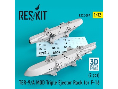 TER-9/A MOD Triple Ejector Rack for F-16 (2 pcs) (3D Printed) 