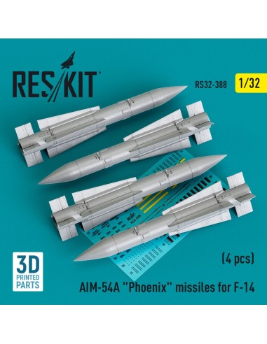 AIM-54A Phoenix missiles for F-14 (4pcs) (3D Printed) 