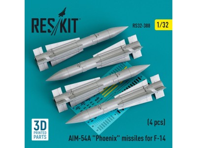 AIM-54A Phoenix missiles for F-14 (4pcs) (3D Printed) 