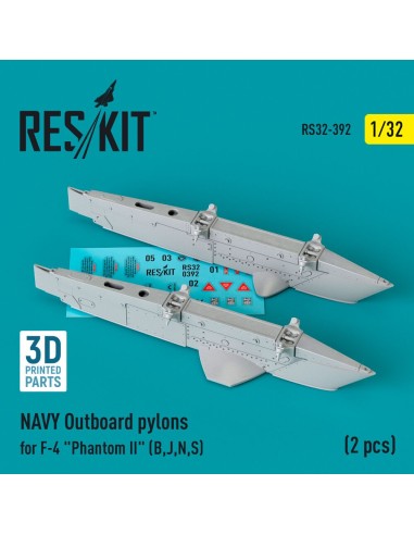 NAVY Outboard pylons for F-4 Phantom II (B,J,N,S) (2 pcs) (3D Printed) 