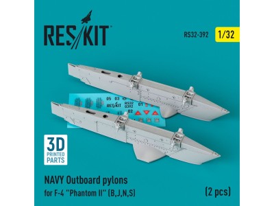 NAVY Outboard pylons for F-4 Phantom II (B,J,N,S) (2 pcs) (3D Printed) 