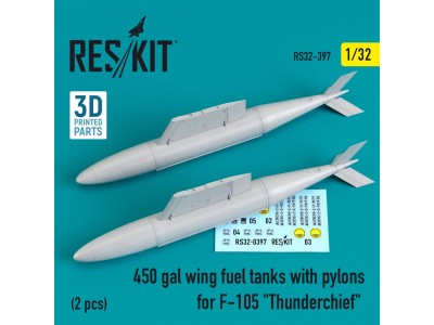 450 gal wing fuel tanks with pylons for F-105 Thunderchief (2 pcs) 