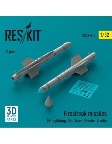 Firestreak missiles (2 pcs) (EE Lightning, Sea Vixen, Gloster Javelin) (3D Printed) 