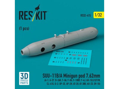 SUU-11B/A Minigun pod 7,62mm (1 pcs) (A-1, A-37, B-26K, F-84, F-86, F-100D, F-4J, AH-1G/J/S/T/W, CL-41G, O-2, OP-2E, AP-2H, AT-2