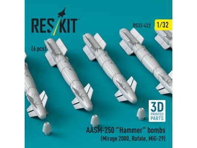 AASM-250 Hammer bombs (6 pcs) (Mirage 2000, Rafale, MiG-29) (3D Printed) 
