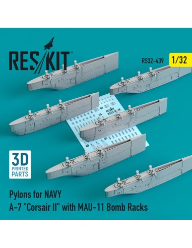 Pylons for NAVY A-7 Corsair II with MAU-11 Bomb Racks (3D Printed) 