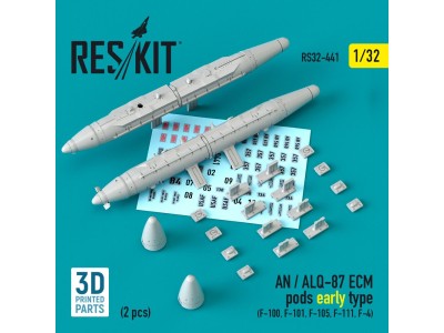 AN / ALQ-87 ECM pods early type (2 pcs) (F-100, F-101, F-105, F-111, F-4) (3D Printed) 