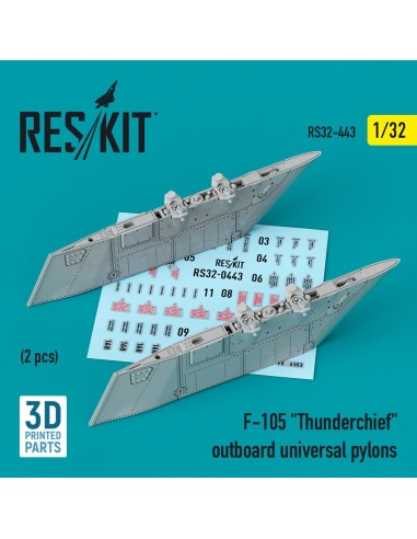 F-105 Thunderchief outboard universal pylons (2 pcs) (3D Printed) 