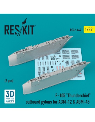 F-105 Thunderchief outboard AGM-12 & AGM-45 pylons (2 pcs) (3D Printed) 