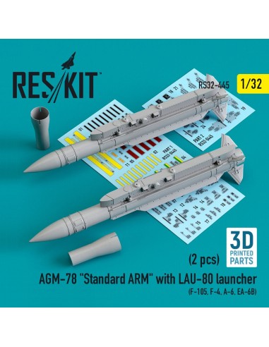 AGM-78 Standard ARM with LAU-80 launcher (2 pcs) (F-105,F-4,A-6,EA-6B) (3D Printed) 