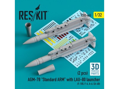 AGM-78 Standard ARM with LAU-80 launcher (2 pcs) (F-105,F-4,A-6,EA-6B) (3D Printed) 