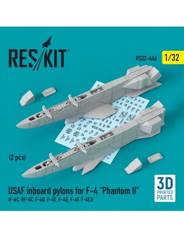 USAF Inboard pylons for F-4 Phantom II (2 pcs) (F-4?, RF-4?, F-4D, F-4?, F-4G, F-4F, F-4EJ) (3D Printed) 