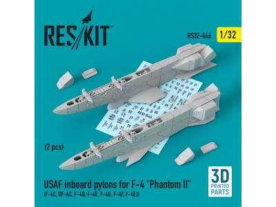 USAF Inboard pylons for F-4 Phantom II (2 pcs) (F-4?, RF-4?, F-4D, F-4?, F-4G, F-4F, F-4EJ) (3D Printed) 