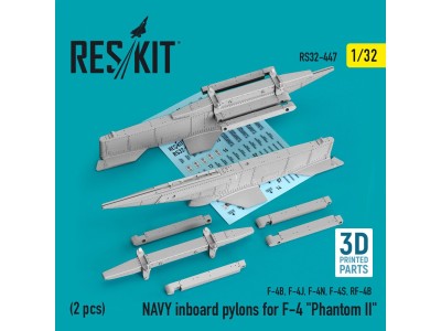 NAVY inboard pylons for F-4 Phantom II (2 pcs) (F-4B, F-4J, F-4N, F-4S, RF-4B) (3D Printed) 