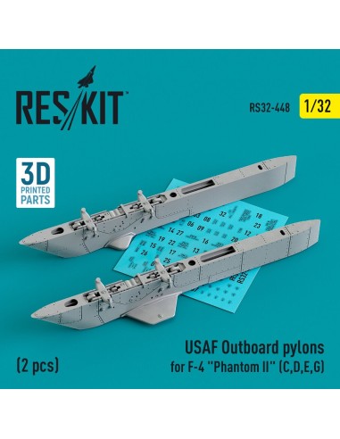 USAF Outboard pylons for F-4 Phantom II (C,D,E,G) (2 pcs) (3D Printed) 