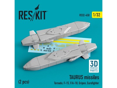 TAURUS missiles (2 pcs) (Tornado, F-15, F/A-18, Gripen, Eurofighter) (3D Printed) 