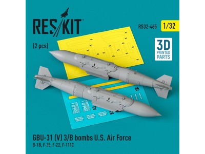 GBU-31 (V) 3/B bombs U.S. Air Force (2 pcs) (B-1B, F-35, F-22, F-111C) (3D Printed) 