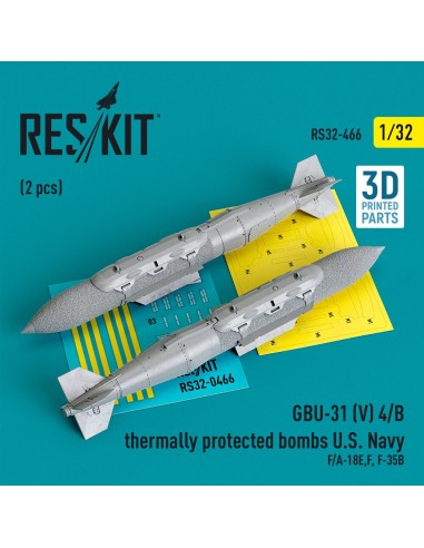 GBU-31 (V) 4/B thermally protected bombs U.S. Navy (2 pcs) (F/A-18E,F, F-35B) (3D Printed) 