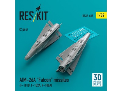 AIM-26A Falcon missiles (2 pcs) (F-101B, F-102A, F-106A) (3D Printed) 